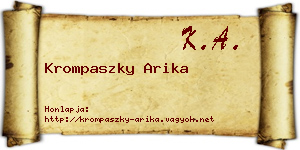Krompaszky Arika névjegykártya